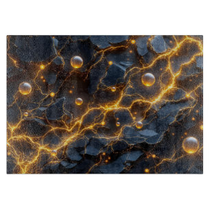 Elektrische energie Abstract met Golden Lightning Snijplank