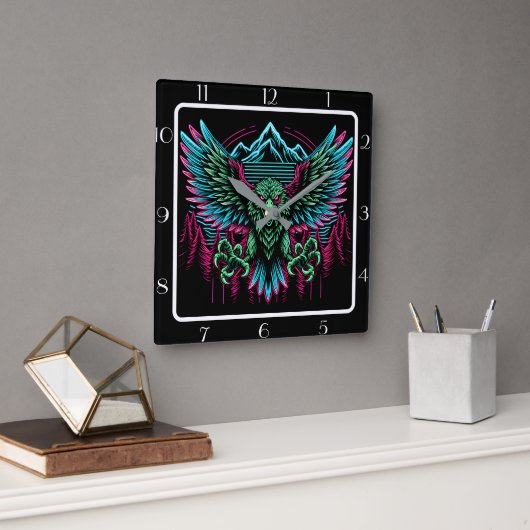 Elektrische Falcon Neon Vierkante Klok (Kantoor)