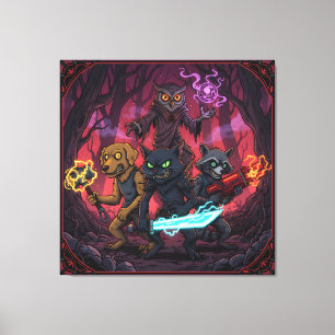 Elektrische Fantasie Dier Krijger Kunst Canvas Afdruk