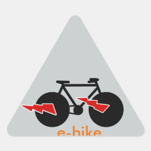 Elektrische fiets e-bike driehoek sticker