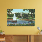 Elektrische fontein en Herfsten Canvas Afdruk (Insitu (Woonkamer))