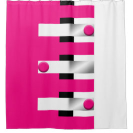 Elektrische Fuchsia Pulse: Vet geometrisch Douchegordijn