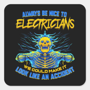Elektrische Funny Gift for Electrical Engineer Ele Vierkante Sticker