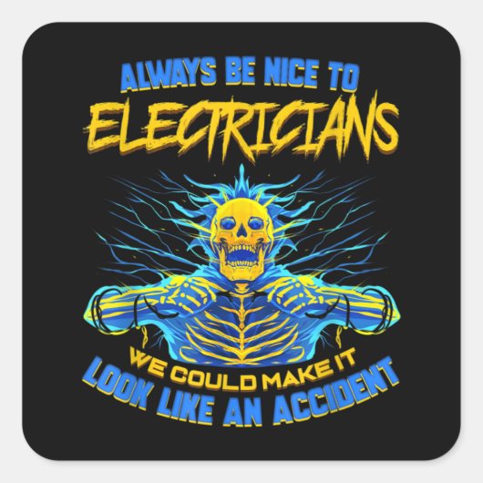 Elektrische Funny Gift for Electrical Engineer Ele Vierkante Sticker (Voorkant)