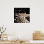 Elektrische gitaar 2 - Bruin Poster (Keuken)
