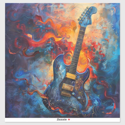 Elektrische Gitaar Art Vinyl Sticker (Vel)