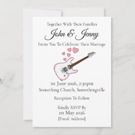 Elektrische gitaar bruiloft uitnodiging muzikanten
