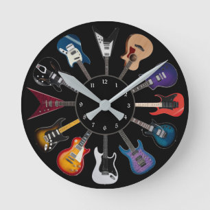 Elektrische Gitaar Cirkel Zwart Ronde Klok