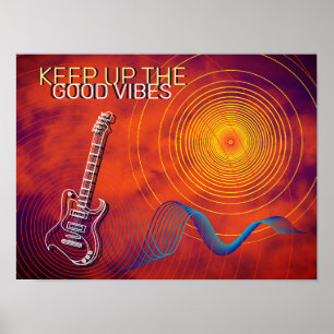 Elektrische gitaar houdt de Goede Oranje Vibes bla Poster