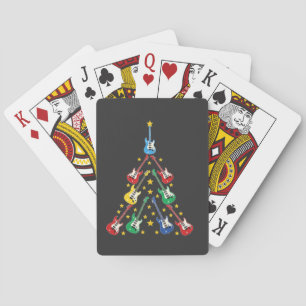 Elektrische Gitaar Kerstboom Muziek Liefhebbers Pokerkaarten