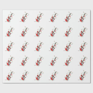 Elektrische Gitaar Kerstman Muziek Kerstliefhebber Cadeaupapier