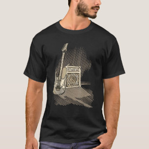 Elektrische gitaar met versterker Rock & Roll-muzi T-shirt