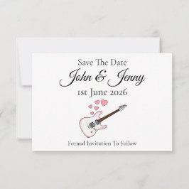Elektrische gitaar muzikant bruiloft Save the Date