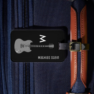 Elektrische gitaar, muzikant reiziger bagagelabel
