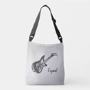 Elektrische gitaar op Zilver Crossbody Tas