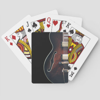 Elektrische Gitaar Op Zwart Pokerkaarten
