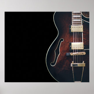 Elektrische Gitaar Op Zwart Poster