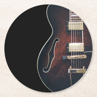 Elektrische Gitaar Op Zwart Ronde Kartonnen Onderzetter