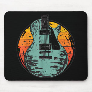 Elektrische Gitaar Retro Zonsondergang Vintage Muz Muismat