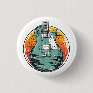 Elektrische Gitaar Retro Zonsondergang Vintage Muz Ronde Button 3,2 Cm