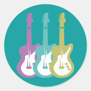 elektrische gitaar ronde sticker