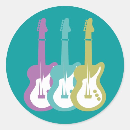 elektrische gitaar ronde sticker (Voorkant)