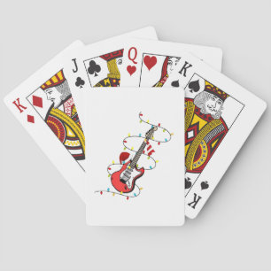 Elektrische Gitaar Sinterklaas Muziek Kerstliefheb Pokerkaarten