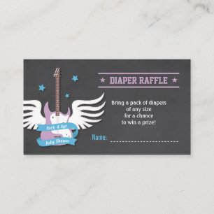 Elektrische Gitaar Slaapliedje Luier Raffle Informatiekaartje