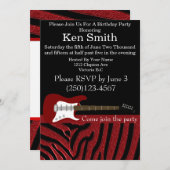 Elektrische Gitaar Verjaardag uitnodiging #8 (Voorkant / Achterkant)