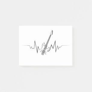 Elektrische gitaarhartslag Cool Gift voor gitarist Post-it® Notes