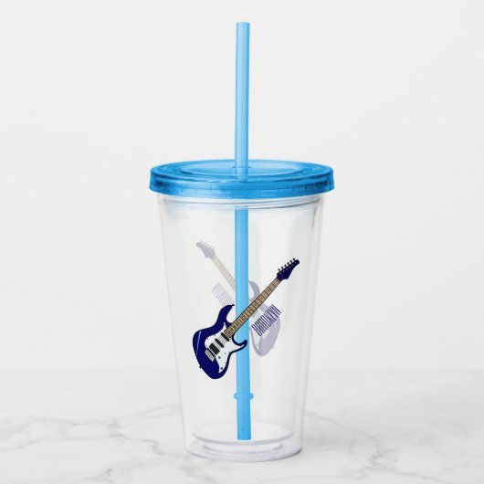 Elektrische gitaarillustratie cartoon acryl drinkbeker (Voorkant)