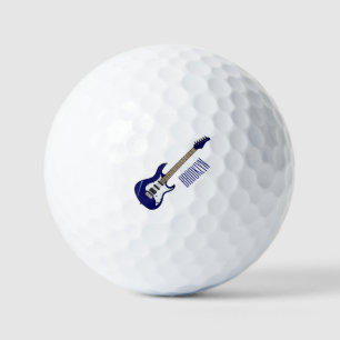 Elektrische gitaarillustratie cartoon golfballen