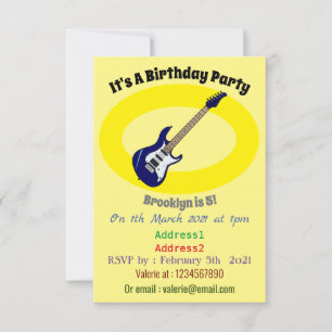 Elektrische gitaarillustratie cartoon kaart