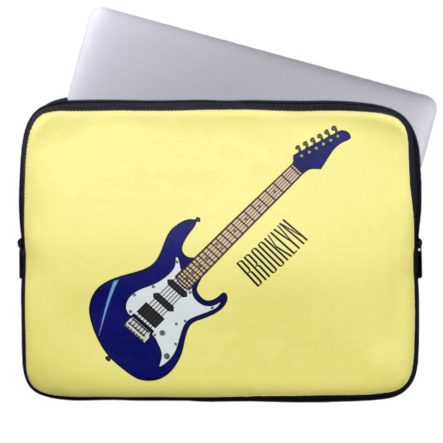 Elektrische gitaarillustratie cartoon laptop sleeve (Voorkant)