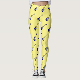 Elektrische gitaarillustratie cartoon leggings
