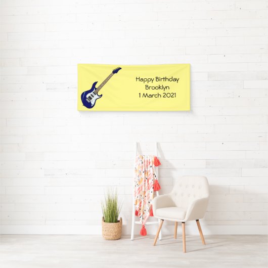 Elektrische gitaarillustratie cartoon spandoek (Insitu)