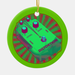Elektrische gitaarvervorming Pedal Green Red Keramisch Ornament