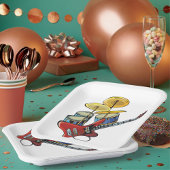 Elektrische gitaren en trommels papieren bordje