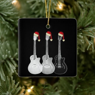 Elektrische gitaren Funny Cool Festive Monochrome Keramisch Ornament