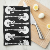 Elektrische gitaren Grafisch in het wit Theedoek (Quarter Fold)