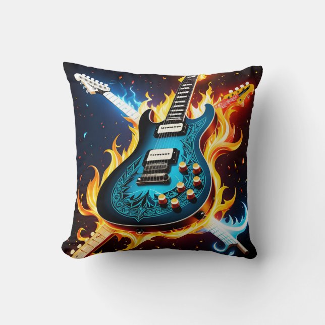 Elektrische gitaren in een vurige muzikale explosi kussen (Voorkant)
