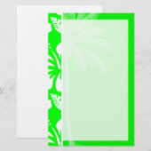 Elektrische groene tropische hibiscus; Palm Briefpapier (Voorkant / Achterkant)