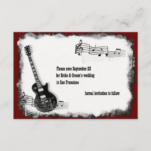 Elektrische Guitar Black Red Muziek bespaart de da Save The Date