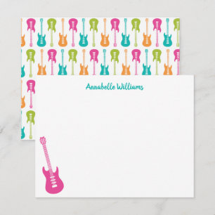 Elektrische Guitar Musical Note Card Notitiekaartje