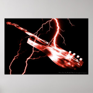 ELEKTRISCHE GUITAR rood Poster