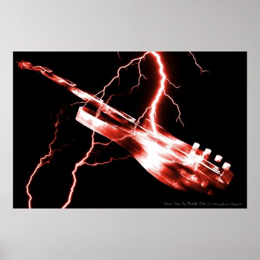 ELEKTRISCHE GUITAR rood Poster (Voorkant)