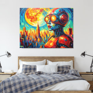 ELEKTRISCHE HARTSLAG CANVAS AFDRUK