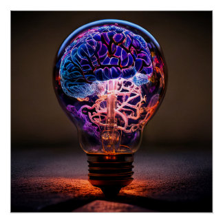Elektrische hersenlamp perfect poster