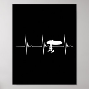Elektrische Hydrofoilsurfplank Efoil Hartslag Ekg Poster