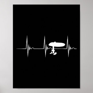 Elektrische Hydrofoilsurfplank Efoil Hartslag Ekg Poster